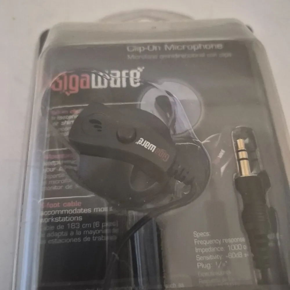 Radio Shack Gigaware Clip-On Omnidirectional Microphone 3.5mm Mounting Bracket